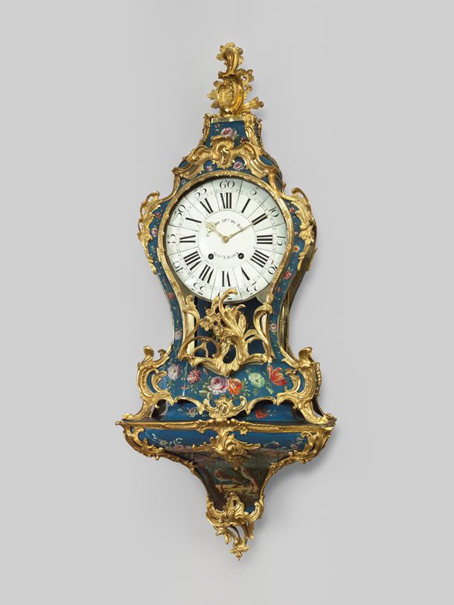 Edme Caussard - Blue European lacquer wall-clock Louis XV | MasterArt